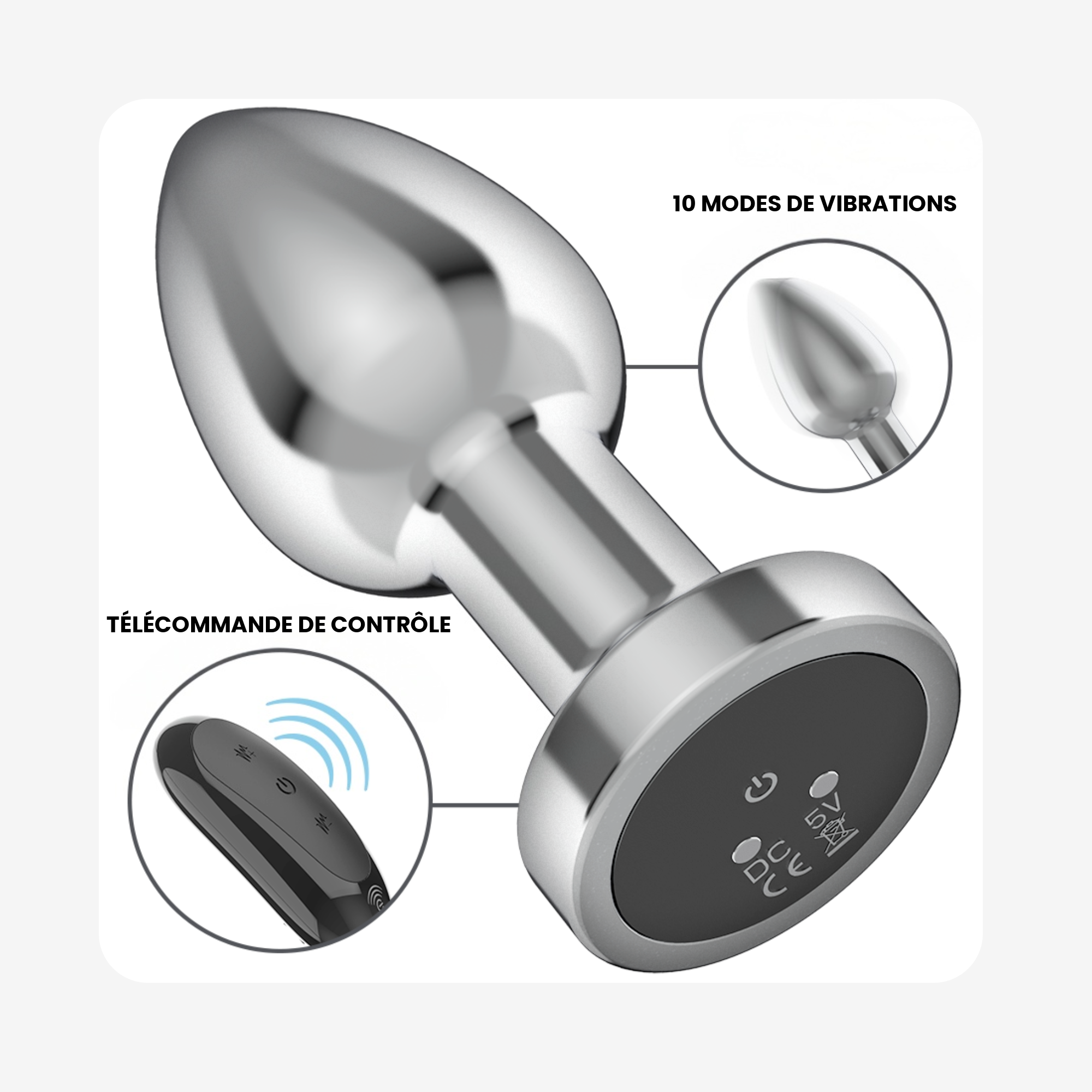 Plug vibrant en metal d'Intense